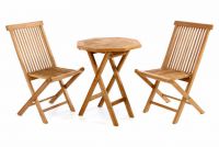Kerti bútor készlet DIVERO asztal + 2 db szék - teak fa