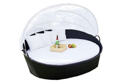 Exkluzív polyrattan napozóágy - Garth, fehér