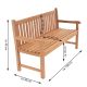 DIVERO Kerti pad 150 cm tíkfa