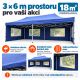 GARTHEN Kerti sátor összecsukható PROFI 3 x 6 m kék