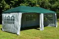 Kerti sátor ablakokkal és zárható falakkal 3×6 m zöld