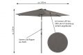 GARTHEN Napernyő Ø300 cm antracit