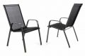 Kerti szék rakásolható 2 db GARTHEN Fekete