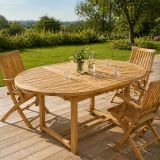 DIVERO Kerti asztal 120/170cm tíkfa