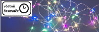 NEXOS Karácsonyi LED ezüst drót 20 LED időzítő színes