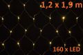 Karácsonyi világítás - LED világító háló 1,2 x 1,9 m - meleg fehér, 160 dióda