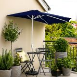 Balkon napernyő félkör alakú 2,7 m sötétkék karral