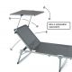 DIVERO Összecsukható kerti nyugágy tetővel XXL antracit