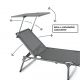 DIVERO Összecsukható kerti nyugágy tetővel XXL Fekete