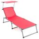 Összecsukható kerti nyugágy tetővel XXL - piros