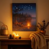 Falikép NEXOS Mountain lake 30 x 40 cm - 22x LED