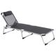 DIVERO Összecsukható kerti nyugágy párnával antracit