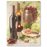 NEXOS Falikép bort ábrázoló 2 LED 30 x 40 cm