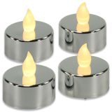 NEXOS Dekoratív LED teamécses készlet ezüst 4 db