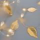 NEXOS Világító gyöngy arany levelek 20 LED meleg fehér 2 db