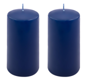 Gyertyakészlet oszlopszerű 15 cm Ø 7,5 cm 2 db kék