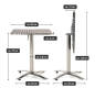 Összecsukható bisztróasztal négyzet alakú alumínium 60 x 60
