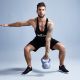Gorilla Sports Kettlebell súlyzó vinil 20  kg fekete