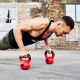 Gorilla Sports Kettlebell súlyzó gumírozott felület 20 kg