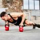 Gorilla Sports Kettlebell súlyzó gumírozott felület 20 kg