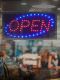 LED tábla Securit LED SIGNS "OPEN" műanyag kerettel