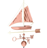 Dekoratív réz vitorlás szélkakas135 cm