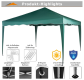 Kerti sátor + 2 oldalfal INSTENT BASIC 3x3 m sötétzöld