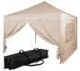 Kerti sátor + 2 oldalfal INSTENT BASIC 3x3 m bézs