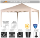 Kerti sátor + 2 oldalfal INSTENT BASIC 3x3 m bézs
