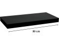 STILISTA Fali polc VOLATO 50 cm fekete fényes