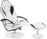 Irodai szék lábtartóval - GT RELAX RACER, fekete/fehér