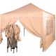 Összecsukható kerti party sátor 3 x 3 m + 2 oldalfallal - bézs