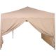Összecsukható kerti party sátor 3 x 3 m + 2 oldalfallal - bézs