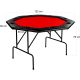 GamesPlanet® Pókerasztal 8 személyes 122 x 122 cm piros
