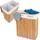 Szennyestartó kosár 64 x 52 x 32 cm bambusz világos