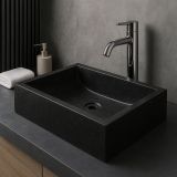 Mosdókagyló márvány VESTER Black 55 x 40 cm