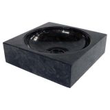 Mosdókagyló természetes kőből - HANDWASH Black