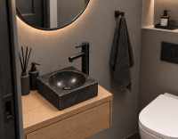Mosdókagyló természetes kőből - HANDWASH Black