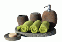 INDERA Természetes folyami kő fürdőszobai készlet