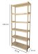Polcos állvány 6 polcos 70 x 213 x 43 cm