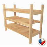 Fából készült polcos állvány 3 polcos 60 x 54 x 25 cm