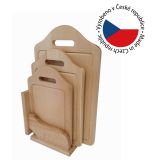 Bükkfa vágódeszka állványon 3 db 42 x 26 x 12 cm