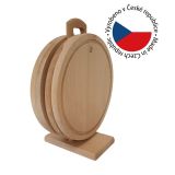 Bükkfa vágódeszka állványon 4 db 31 x 25 cm