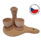 Fából készült reggeliző szett vágódeszkán