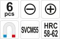 Csavarhúzókészlet mágneses 6 db  CrMo