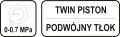 YATO Lábfelfújó pumpa 0,7 MPa kétdugattyús manométerrel