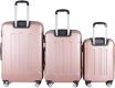 Utazási kemény bőrönd készlet 3db - rose gold