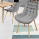 MIADOMODO Étkezőszék készlet 2x szürke világos