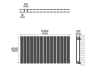 AQUAMARIN Radiátor horizontális 600 x 1022 mm