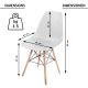 MIADOMODO Étkezőszék készlet műanyag ülés 4 db fehér
